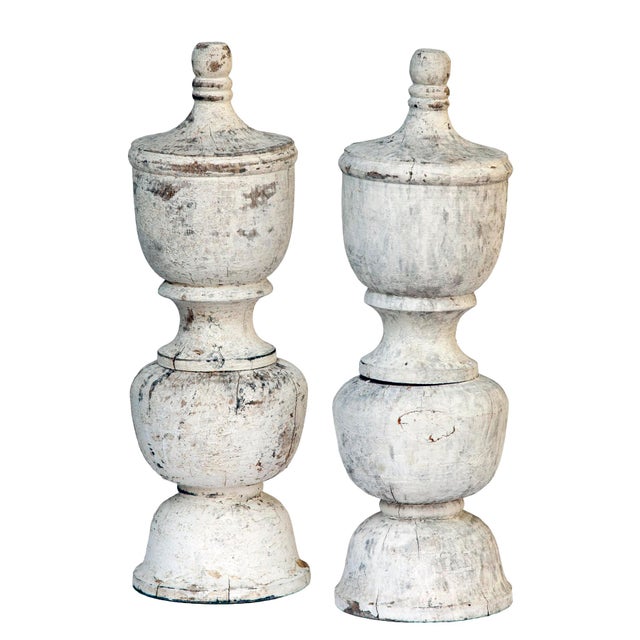 American Pr. Antique Wood Architectural Balustrades For Sale - Image 3 of 9