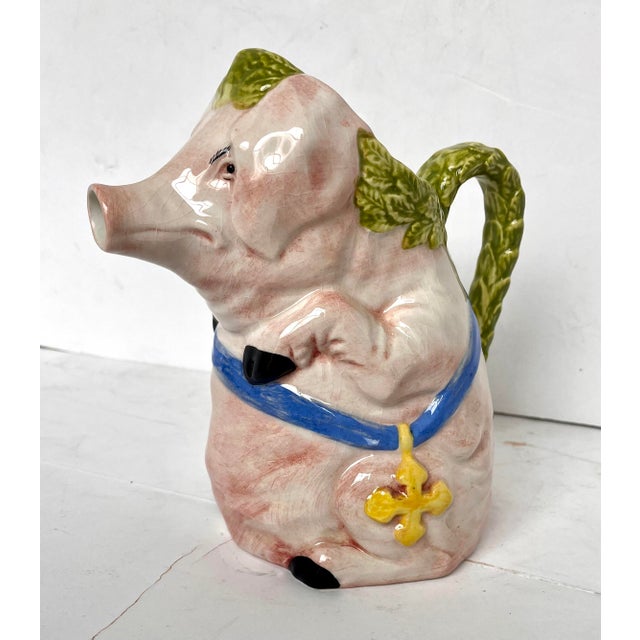 Hand made in Italy for Williams Sonoma. Adorable monk pig pitcher. A whimsical addition to any table or bar. The pitcher...