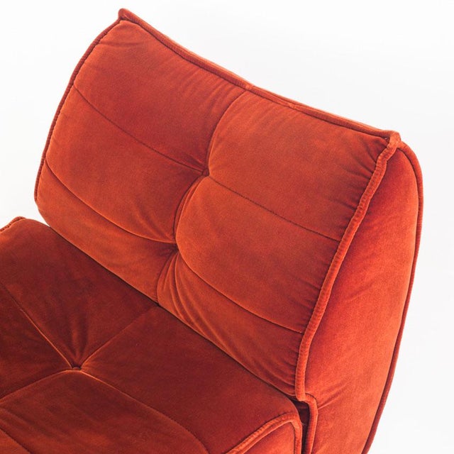 Textile Vintage Velvet Lounge Chair from Ligne Roset, France, 1980s For Sale - Image 7 of 13