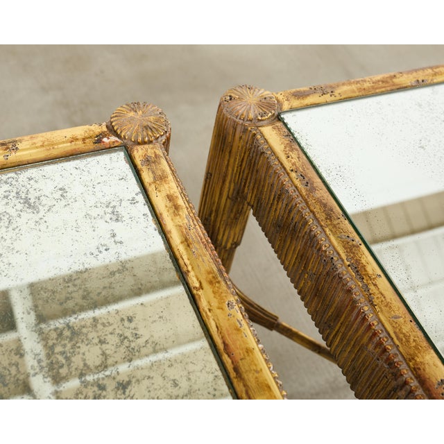Pair of Nancy Corzine Gilt Curtain Side End Tables For Sale - Image 9 of 18