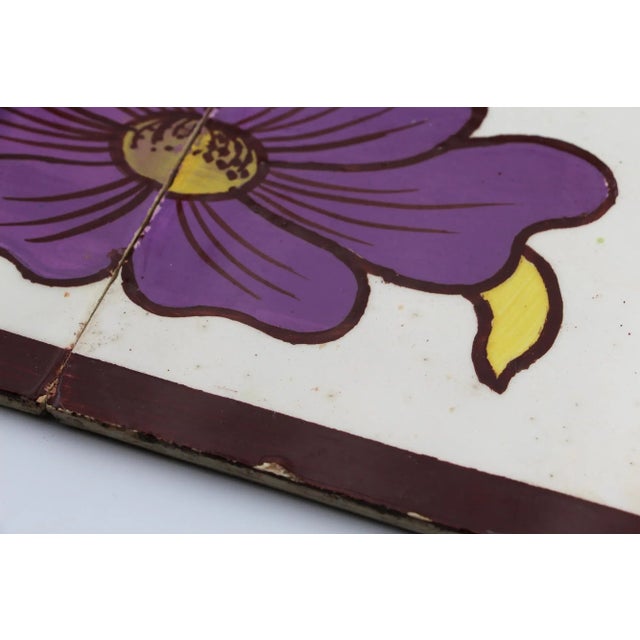 1900s Portuguese Stunning Art Nouveau Tiles, Set of Four For Sale - Image 10 of 13