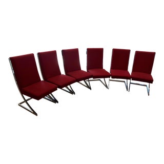 Milo Baughman Chrome 'Z-Dining Chairs' for Design Institute of America - Set of 6 For Sale