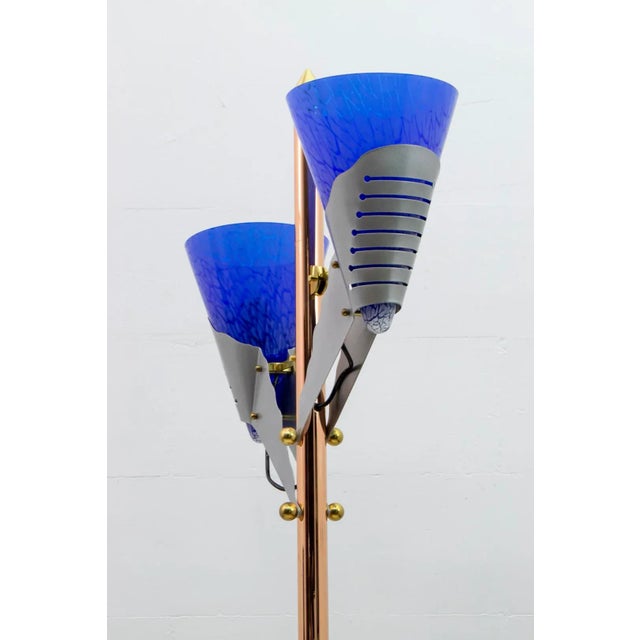 Italian Murano Glass and Brass Floor Lamp from Relco Milano, 1980s For Sale - Image 9 of 17