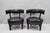 Vintage Mid Century Modern Low Black Barrel Back Slipper Lounge Club Chairs - a Pair. Circa Mid 20th Century....