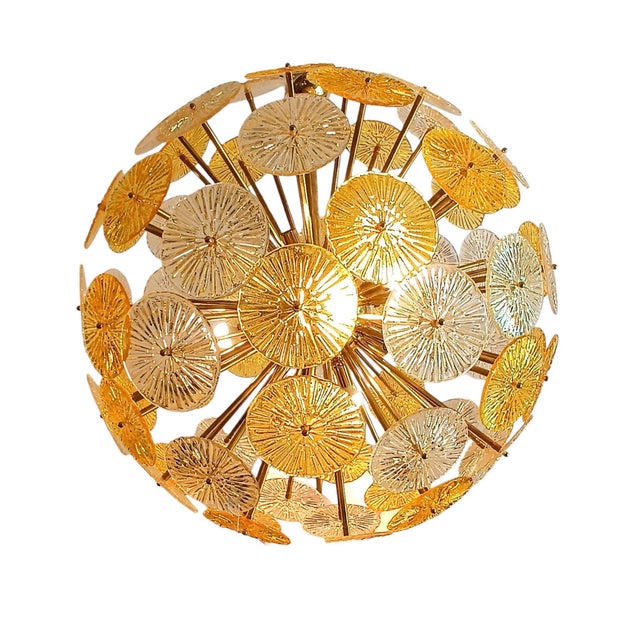 Sputnik Lamp with Orange Murano Discs, 1950s For Sale - Image 4 of 4