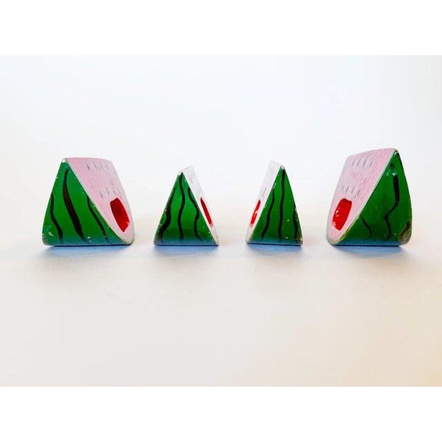 Vintage Folk Art Watermelon Napkin Rings For Sale - Image 9 of 13