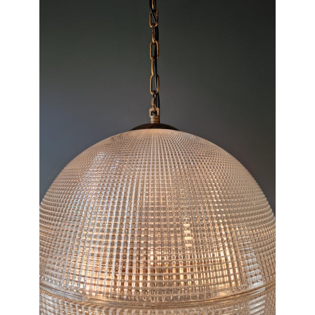 Art Deco Paris Street Lamp Style Prismatic Glass Globe Pendant Chandelier For Sale - Image 9 of 11