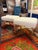 Custom Made Acrylic and Woven Cream Upholstered Ottomans a Pair For Sale - Image 9 of 9