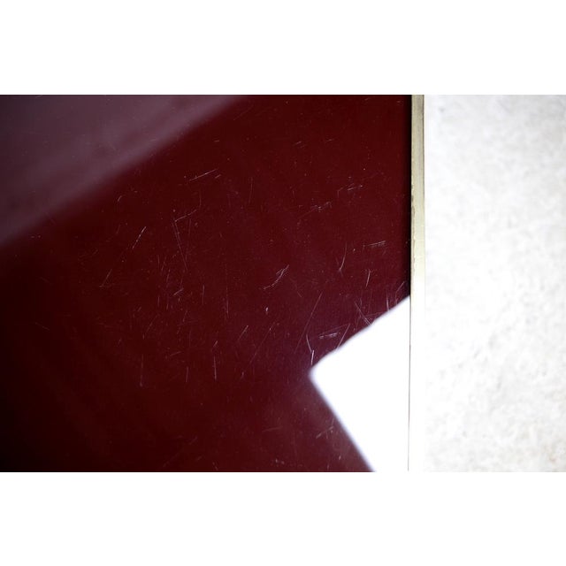 Maroon Coffee Table in Glass, Brass, Acrylic Glass and Wood by Eric Maville, France, 1970s For Sale - Image 8 of 18