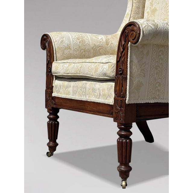 Antique William IV Mahogany Wing Back Chair, 1830 For Sale - Image 4 of 10