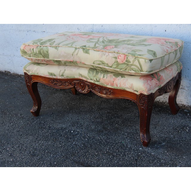 French Carved Large Stool Footstool Ottoman 6308 For Sale - Image 9 of 18