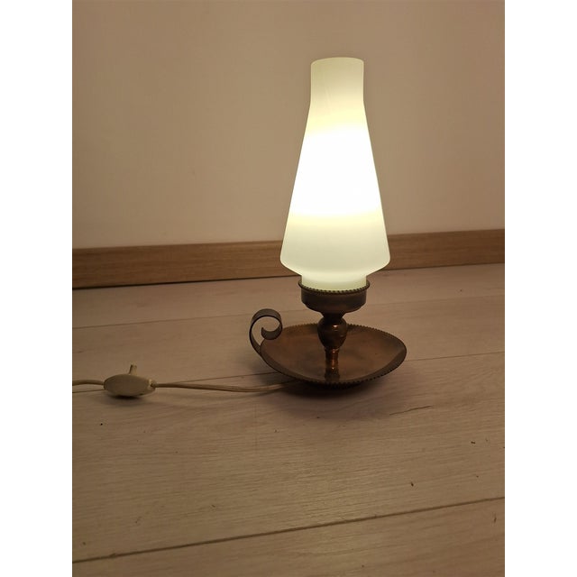 Brass Bugia Table Lamp with Opal Glass from Stilnovo, 1950s For Sale - Image 11 of 11