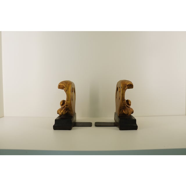 1990s Italian Hollywood Regency Borghese Gold Baroque Bookends For Sale - Image 9 of 18