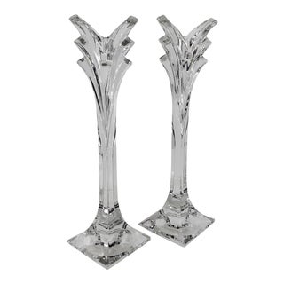 Mikasa Deco Single Candle Light Candle Holder Rare Size 12 Inch - a Pair For Sale