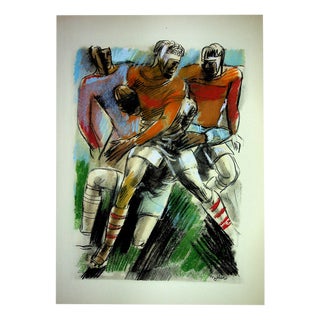 Milivoj Uzelac, Rugby: The Scrum, Original Lithograph For Sale