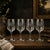 A charming set of vintage clear-stemmed glasses distinguished by an elegant etched MWR monogram. The delicate lettering...