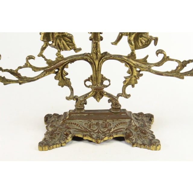 Seven-Light Figural Brass Candelabra Withe Jolly Dancers & Musicians For Sale - Image 12 of 15