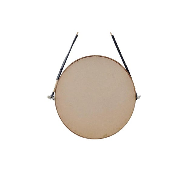Vittorio Bonacina Round Teak Mirror in Campo E Graffi Style, Italy 1960s For Sale - Image 4 of 5