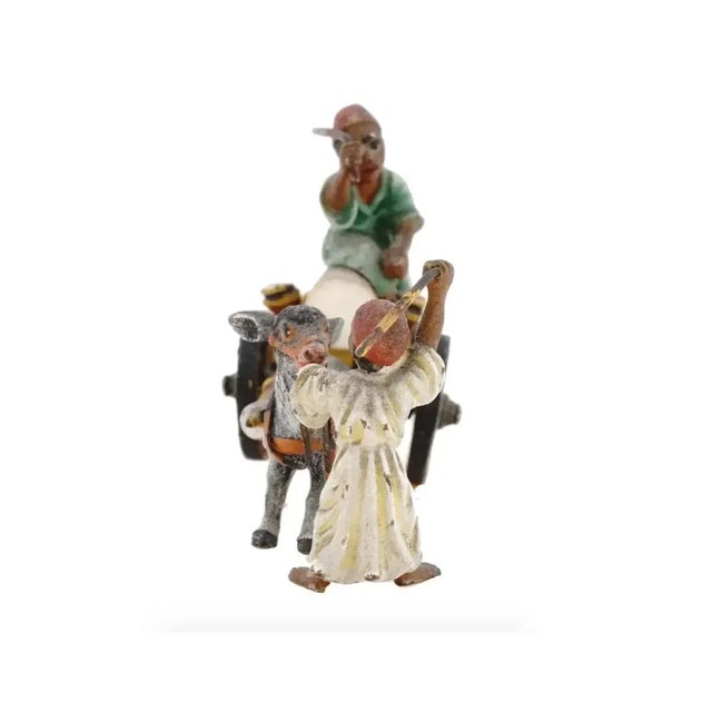 Antique Vienna Bergmann Painted Cast Bronze Figural Group For Sale - Image 4 of 7