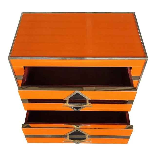 Colored Glass Bedside Table, 1980s For Sale - Image 9 of 10