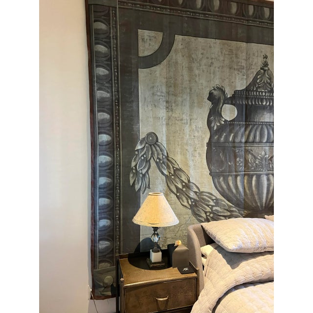 Textile Canvas Painting of an Oversized Urn For Sale - Image 7 of 7