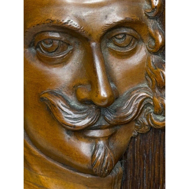 Antique Wall Sculpture Portrait Colonel Sir Edward Massey, Governor of Gloucester 1642 Carved in the Manner of Sir George Gilbert Scott For Sale - Image 9 of 18