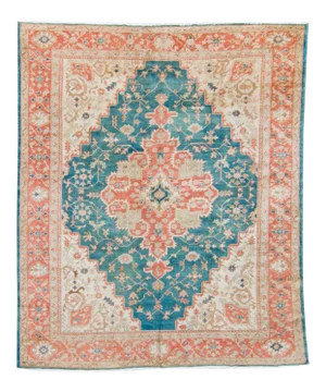 1920s Antique Oushak Medallion Hand-Knotted Rug - 7’10” X 9’3”