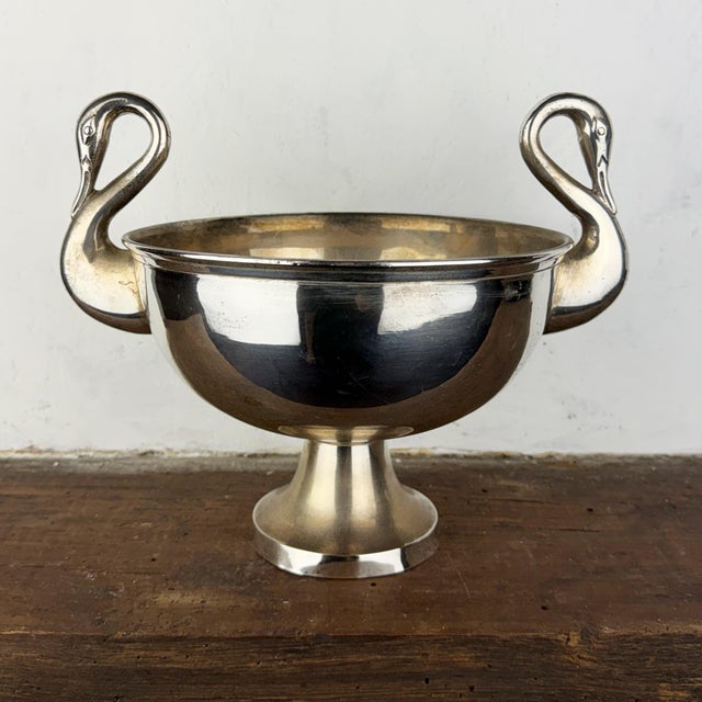 Art Deco Silver-Plated Swan Centerpiece with Swan Handles, 1920s For Sale - Image 6 of 13