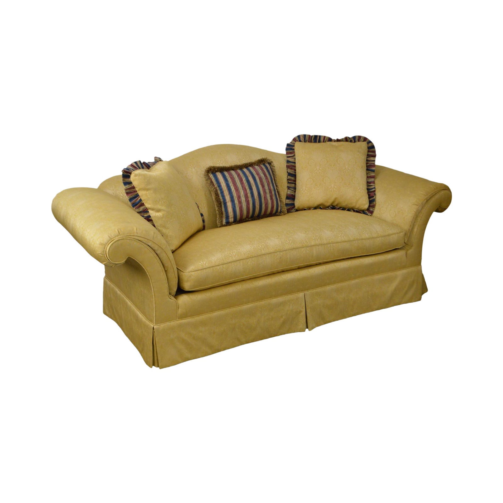 Southwood Custom Gold Upholstered Sofa (B) Chairish