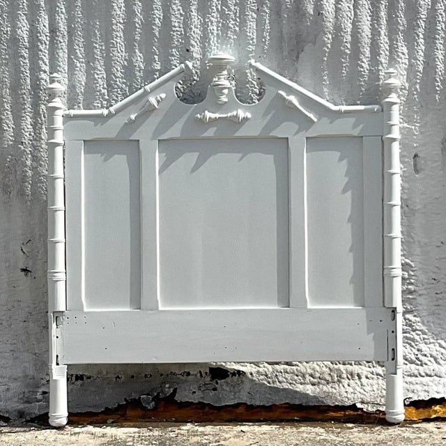 Mid 20th Century Vintage Georgian Pediment Full Headboard For Sale - Image 4 of 7