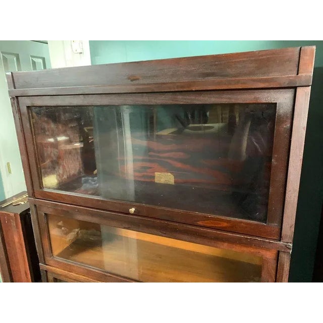 Early 20th Century Antique Mahogany Four-Stack Barrister Bookcase by Globe Wernicke For Sale - Image 9 of 12