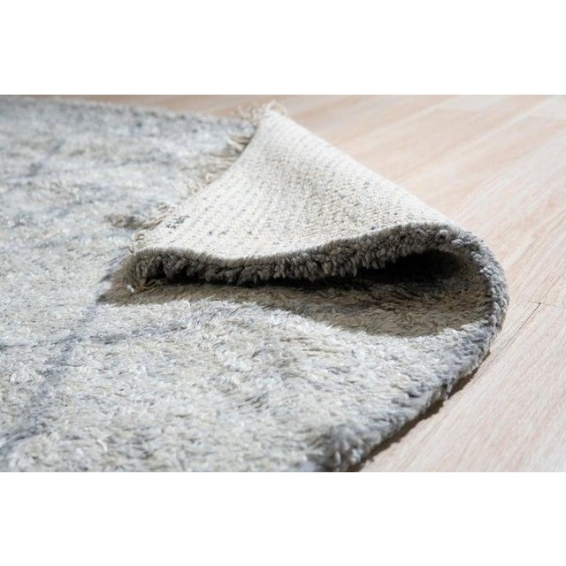2020s 6x9 Gray Hand-Knotted Wool Diamond Motif Geometric Modern Carpet Rug For Sale - Image 5 of 13