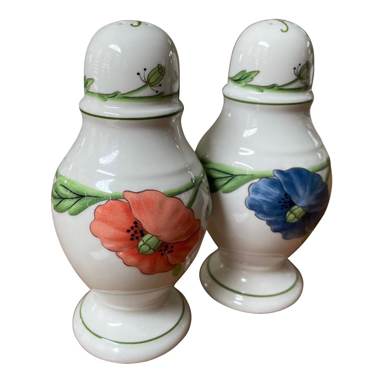 Vintage Villeroy & Boch Amapola Salt and Pepper Shaker Set a Pair