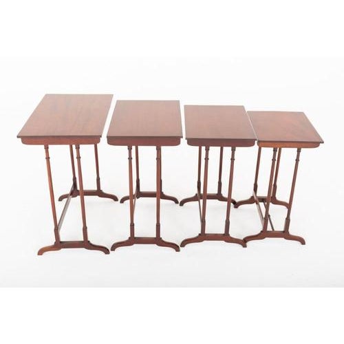 Regency Revival Table Nest Side Table Quartet, Set of 4 For Sale - Image 4 of 7