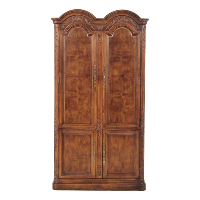 Henredon Walnut Louis XV Armoire Wardrobe For Sale