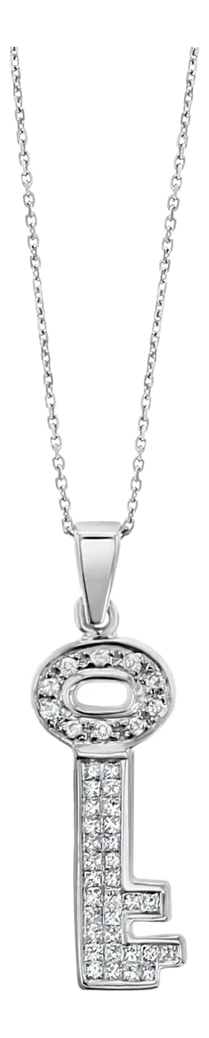 Key To My Heart Diamond Pendant .50cttw 14k White Gold