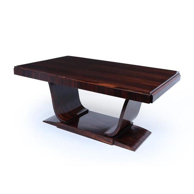 Art Deco French Dining Table in Macassar Ebony, 1925 For Sale - Image 3 of 18
