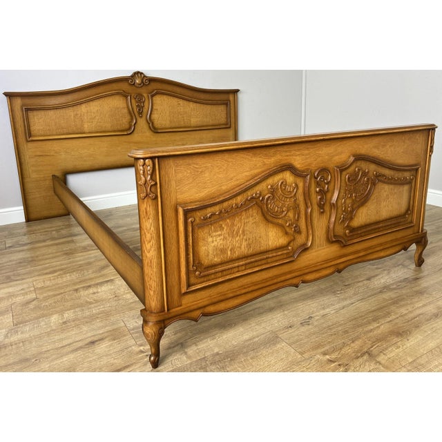 Bring timeless French elegance into your bedroom with this beautiful Vintage French Louis double bed frame. Featuring...