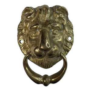 Vintage Italian Renaissance Lion Head Solid Brass Door Knocker
