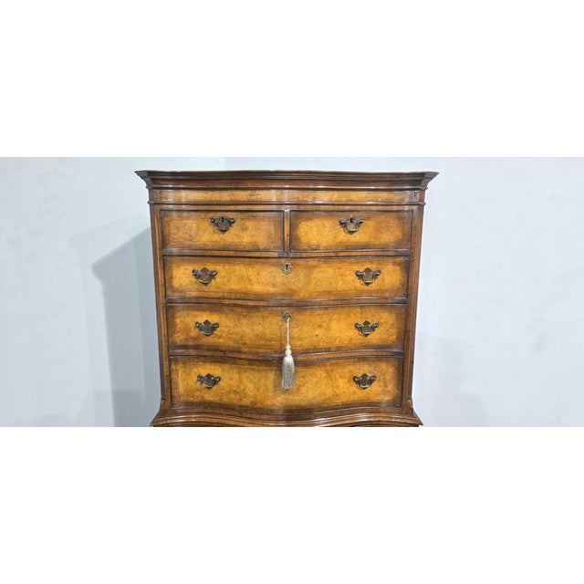 Serpentine Burr Walnut Chest of Drawers, 1910 For Sale - Image 6 of 13