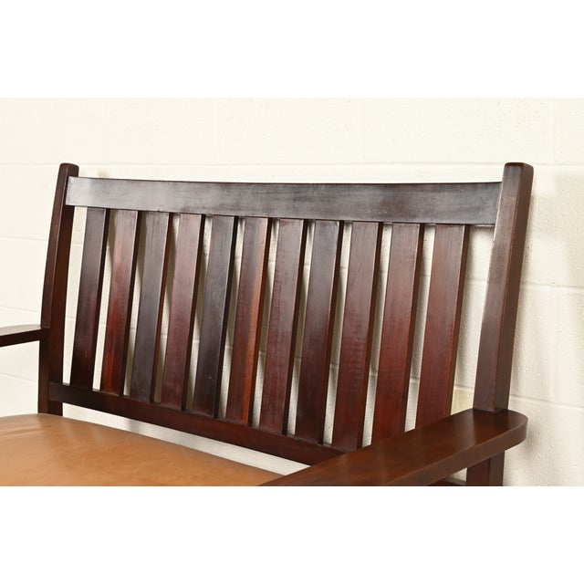 Brown L. & J. G. Stickley Antique Mission Arts & Crafts Onondaga Mahogany Bench or Settle Sofa, Circa 1902 For Sale - Image 8 of 13