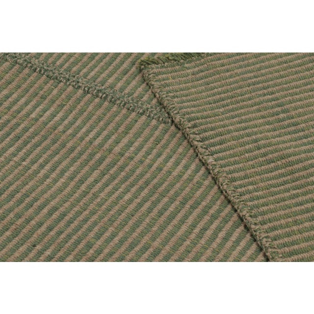 Rug & Kilim’s Contemporary Kilim With Tonal Green Stripes For Sale - Image 9 of 9