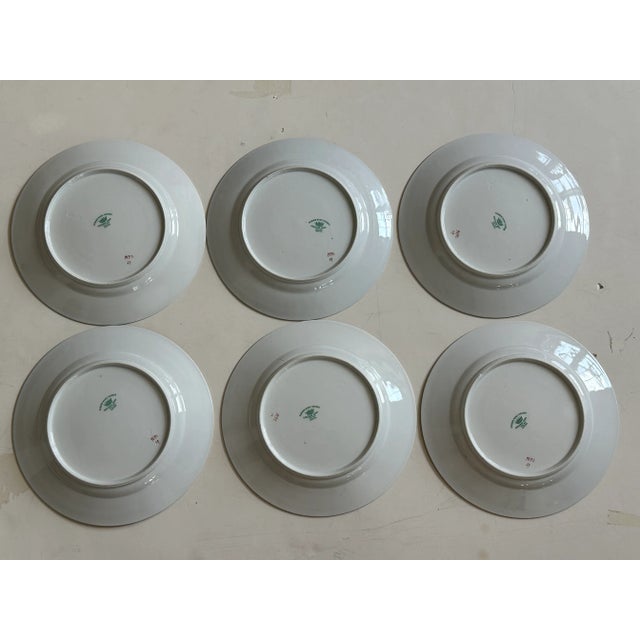 Antique Gold Rimmed Luncheon or Brunch Plates Set of 6 For Sale - Image 11 of 12