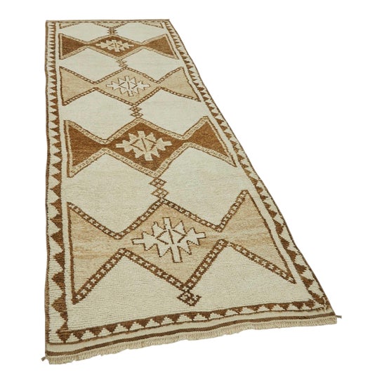 Beige Bohemian Runner Rug For Sale