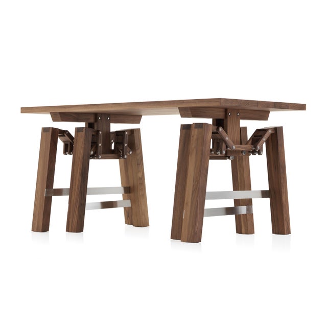 Walnut Walking Table by Wouter Scheublin For Sale - Image 4 of 4