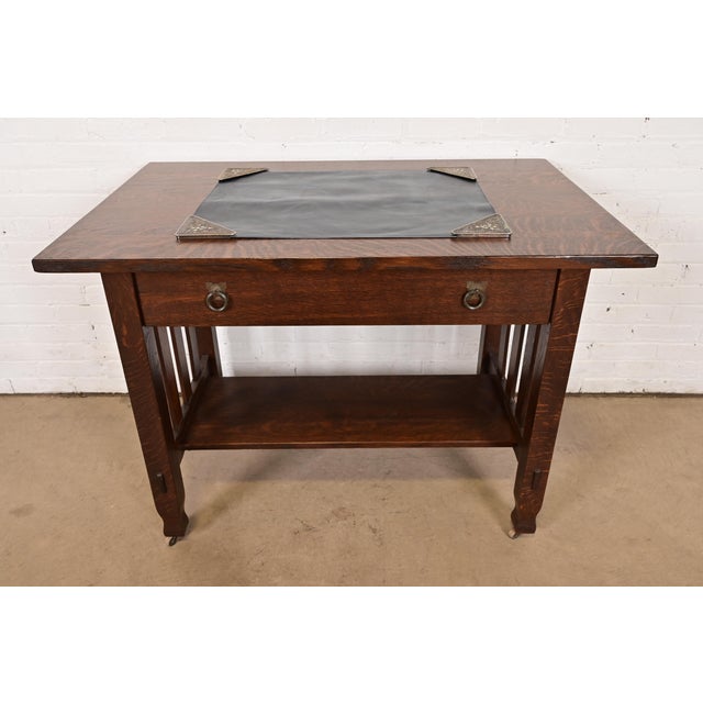 Tiffany Studios New York Silvered Bronze and Abalone Blotter Corners With Leather Desk Blotter For Sale - Image 12 of 13