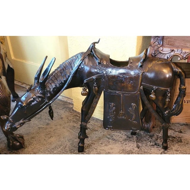 Mid 20th Century Large Vintage Japanese Bronzed Sculpture of Toba on His Mule For Sale - Image 5 of 13