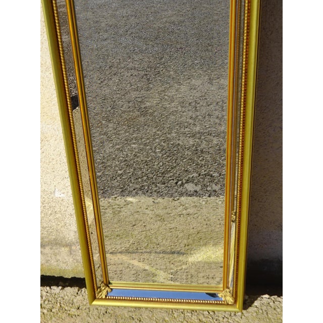 1980s Golden Mirror with Beaded Frame and Fleur-De-Lys, 1980s For Sale - Image 5 of 14