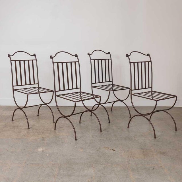 French 1940s French Iron Dining Chairs, Set of 4 For Sale - Image 3 of 16
