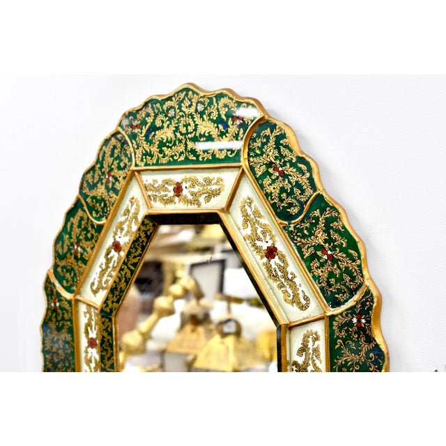 Hand Painted Venetian Mirror. 1970's Italy.